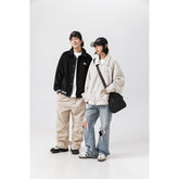 Unisex Jacket Retro Lapels Jacket Men and Women Couple Baggy Coat